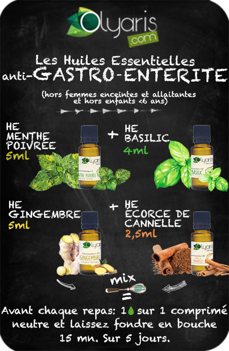 Synergie aux huiles essentielles contre la gastro-entérite - Olyaris